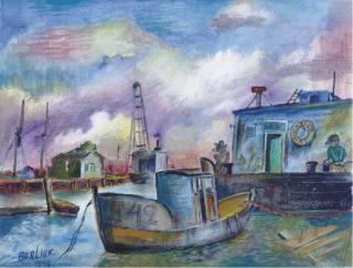 David Burliuk - Boat Yard
