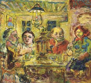 David Burliuk - Family Dinner