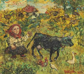 David Burliuk - Farm Scene
