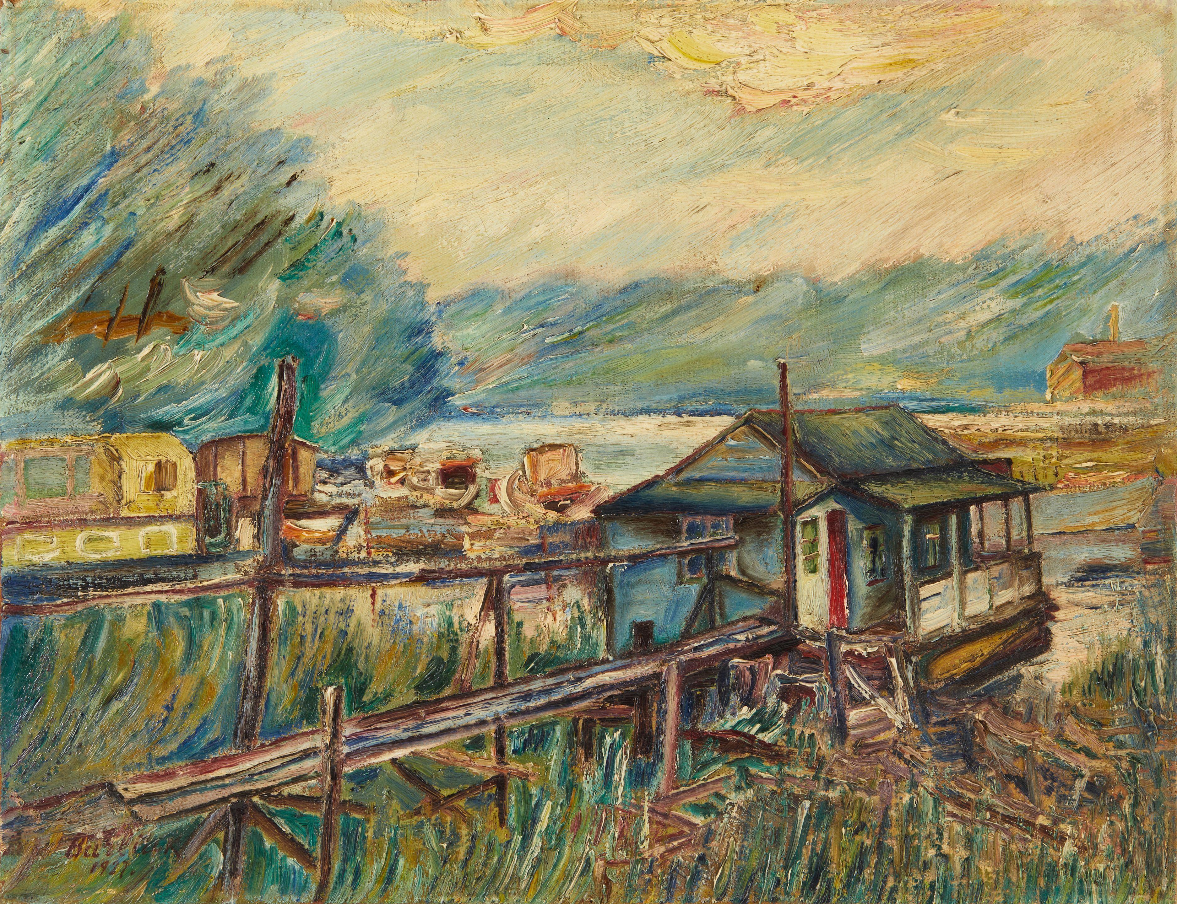 David Burliuk - Fishing Shack