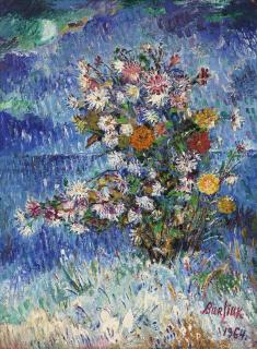 David Burliuk - Flowers in the Snow