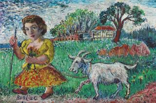 David Burliuk - Girl with Goat