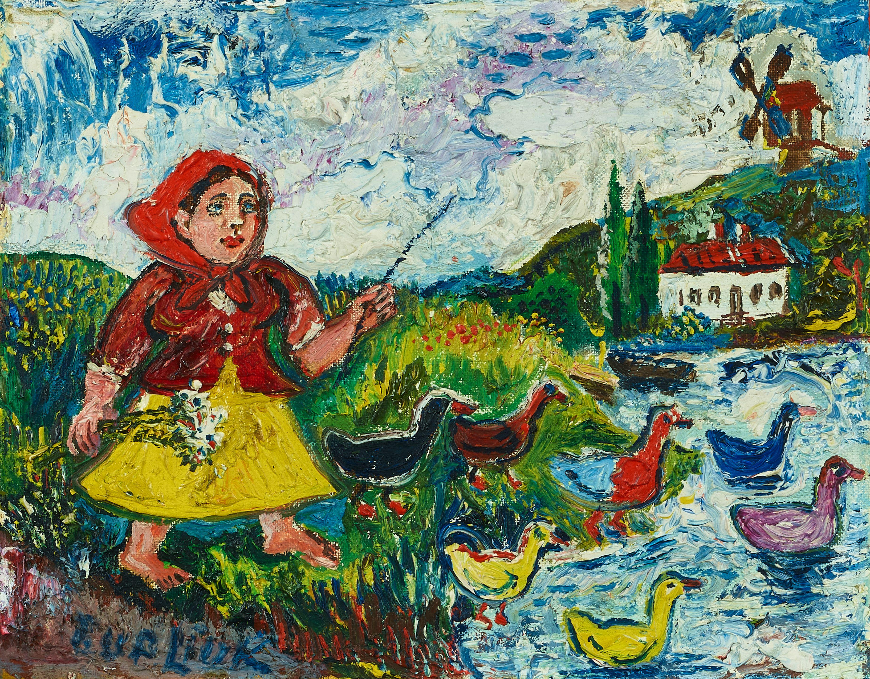 David Burliuk - Guiding ducks