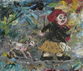 David Burliuk - Peasant Woman with Goat