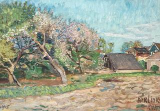 David Burliuk - signed and inscribed \'Burliuk. / Hampton Bays / L.I. N.Y.\' (lower right) and dated (lower left)