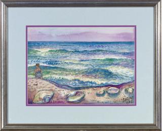 David Burliuk - Stroll on the beach