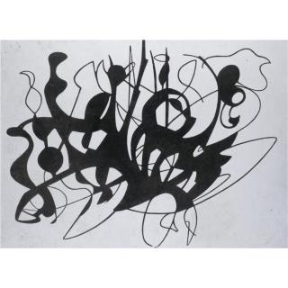 David Carr - Abstract Black And White 1; Abstract Black And White 2