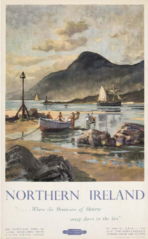 David Cobb, R.O.I. - \'Where the Mountains of Mourne, sweep down to the Sea\', Northern Ireland, British Railways