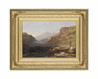 David Cox, A.R.W.S - A Shepherd Driving His Flock Across The Welsh Hills