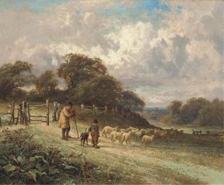 David Cox Jnr., A.R.W.S. - A Lesson In Shepherding