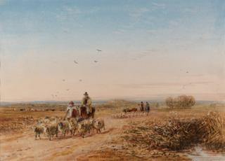 David Cox, O.W.S. - Shepherds driving their sheep