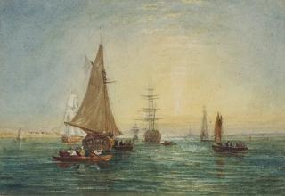 David Cox, R.W.S. - Shipping Off Greenwich, London