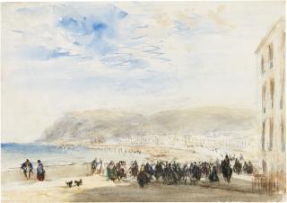 David Cox, R.W.S. - The Promenade At Aberystwyth, Cardiganshire, Wales
