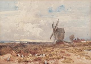 David Cox, Sen., O.W.S. - Rabbits Near The Mill At Kenilworth