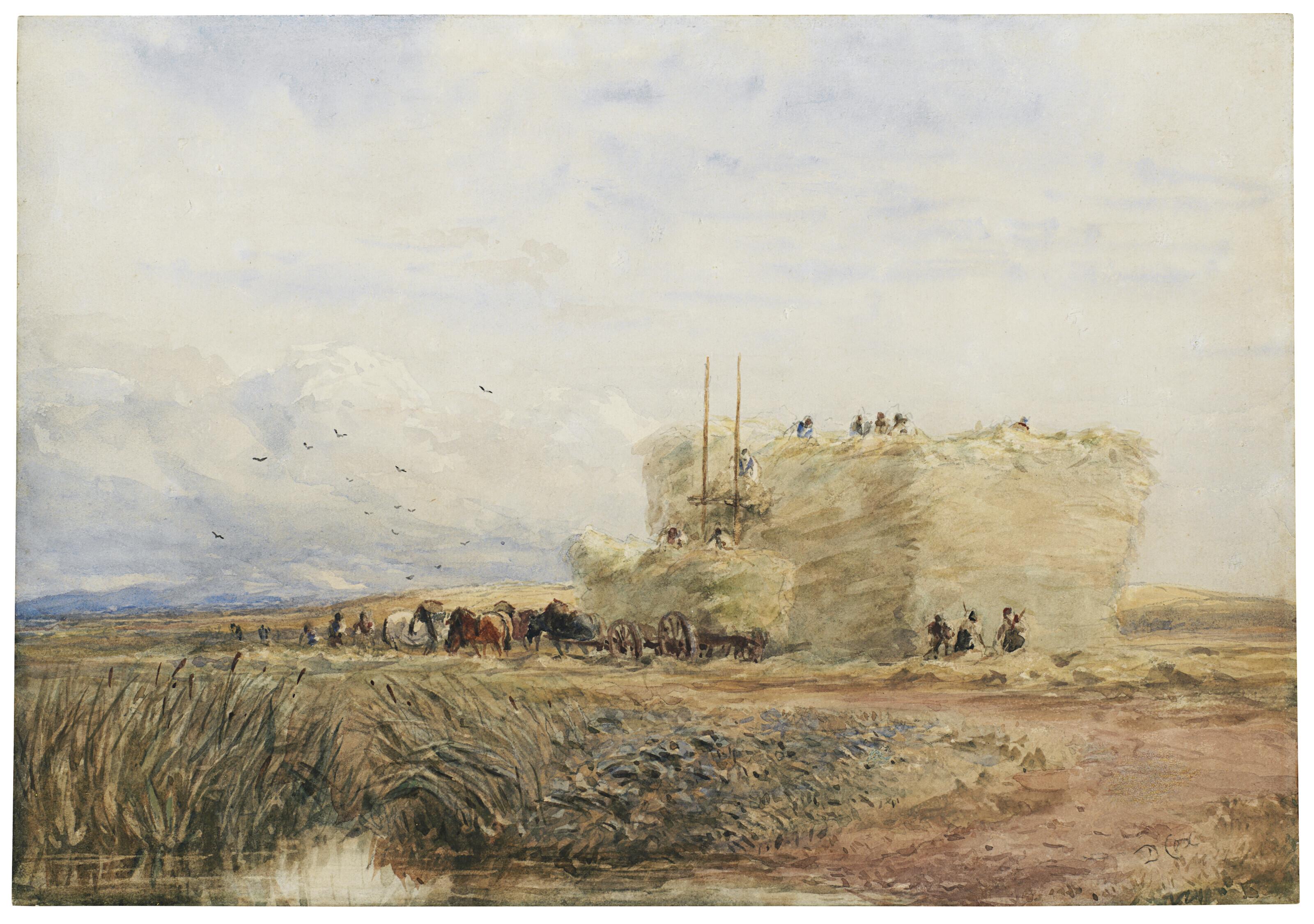 David Cox Sen., O.W.S. - Stacking Hay