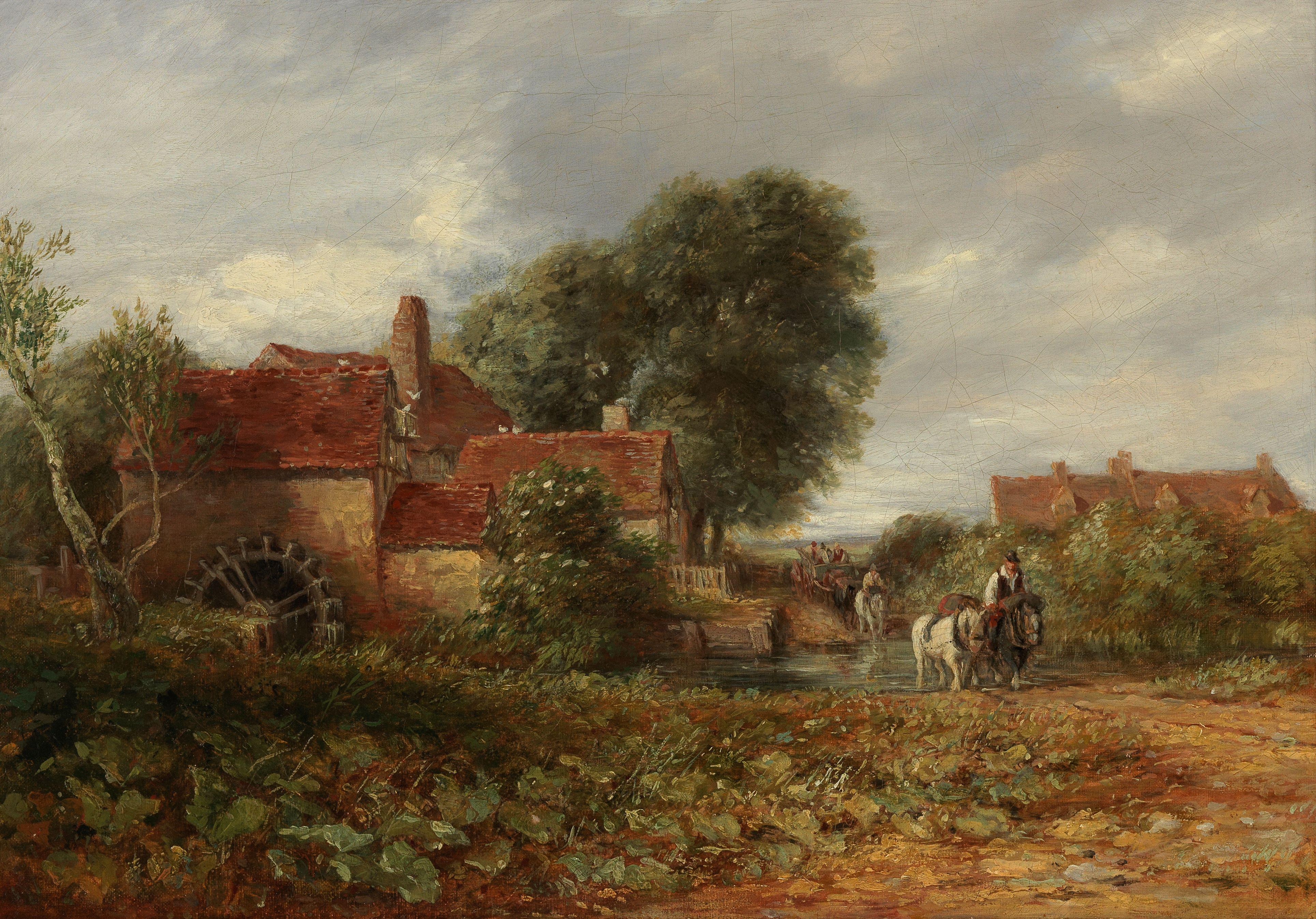 David Cox Snr. O.W.S. - A Watermill on the Trent, Staffordshire