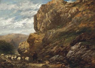 David Cox, Snr., O.W.S. - Herding The Flock Along A Mountain Pass