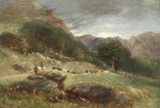 David Cox Snr. O.W.S. - Landscape with cattle drovers