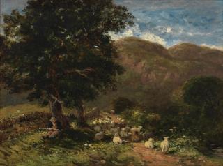 David Cox Snr. O.W.S. - The Old Holyhead Road, sheep beneath a tree