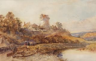 David Cox The Younger, A.R.W.S. - River Landscape With Windmill