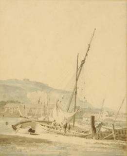 David Cox The Younger - Sailingboat In A Harbor; And Two Companion Works