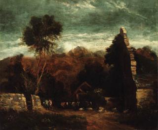 David Cox - A view of Cader Idris from Cymmer Abbey, Wales