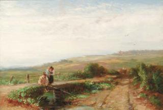 David Cox - Children fishing