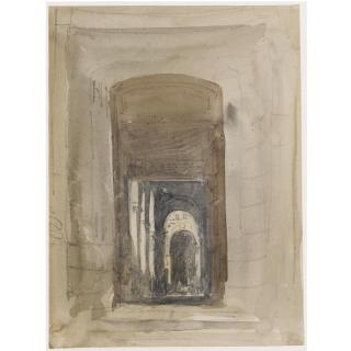David Cox - Study For The Door Of The Church Of Saint-Roch, Paris