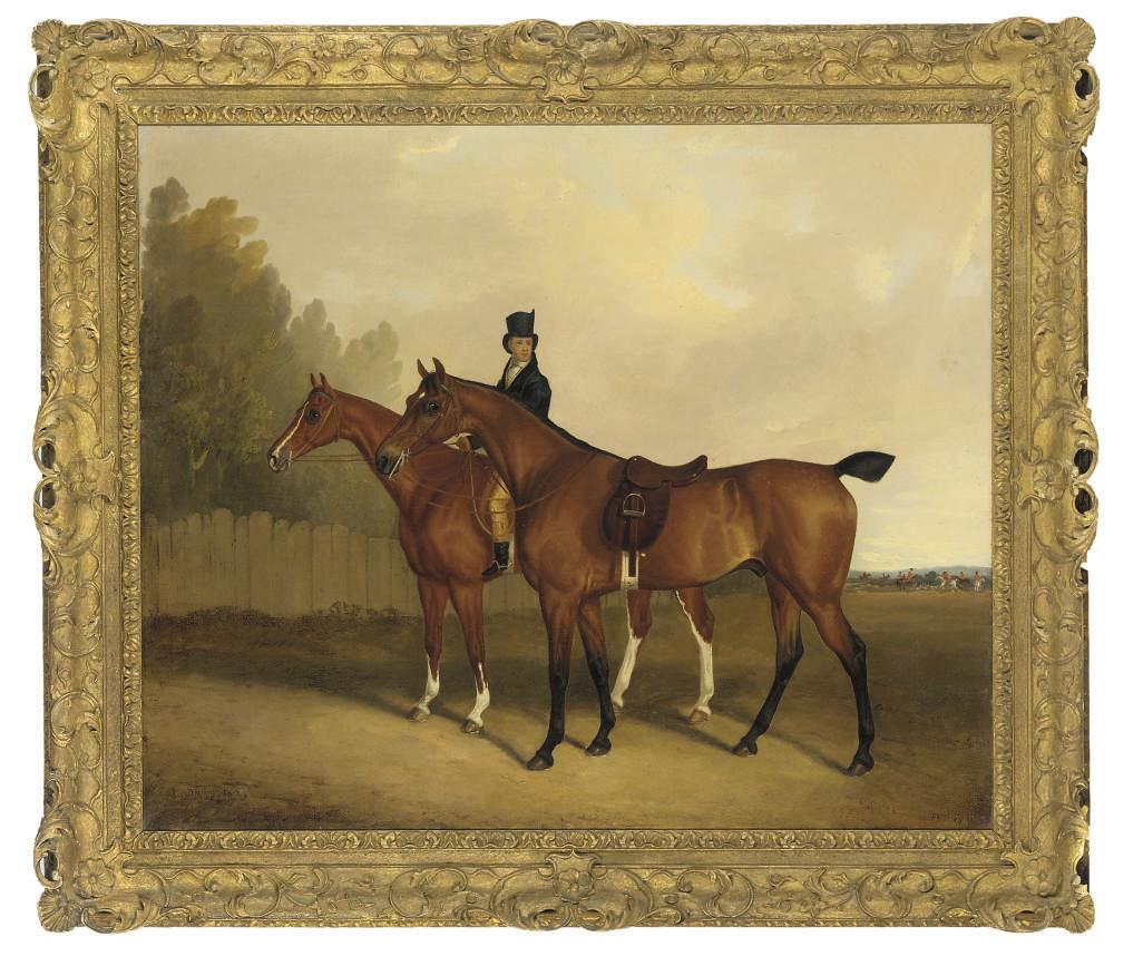 David Dalby of York - A groom with two hunters