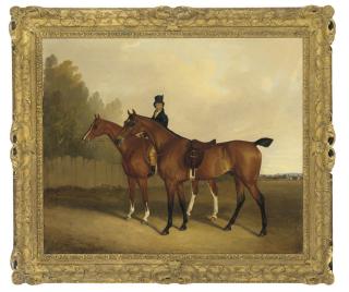 David Dalby of York - A groom with two hunters