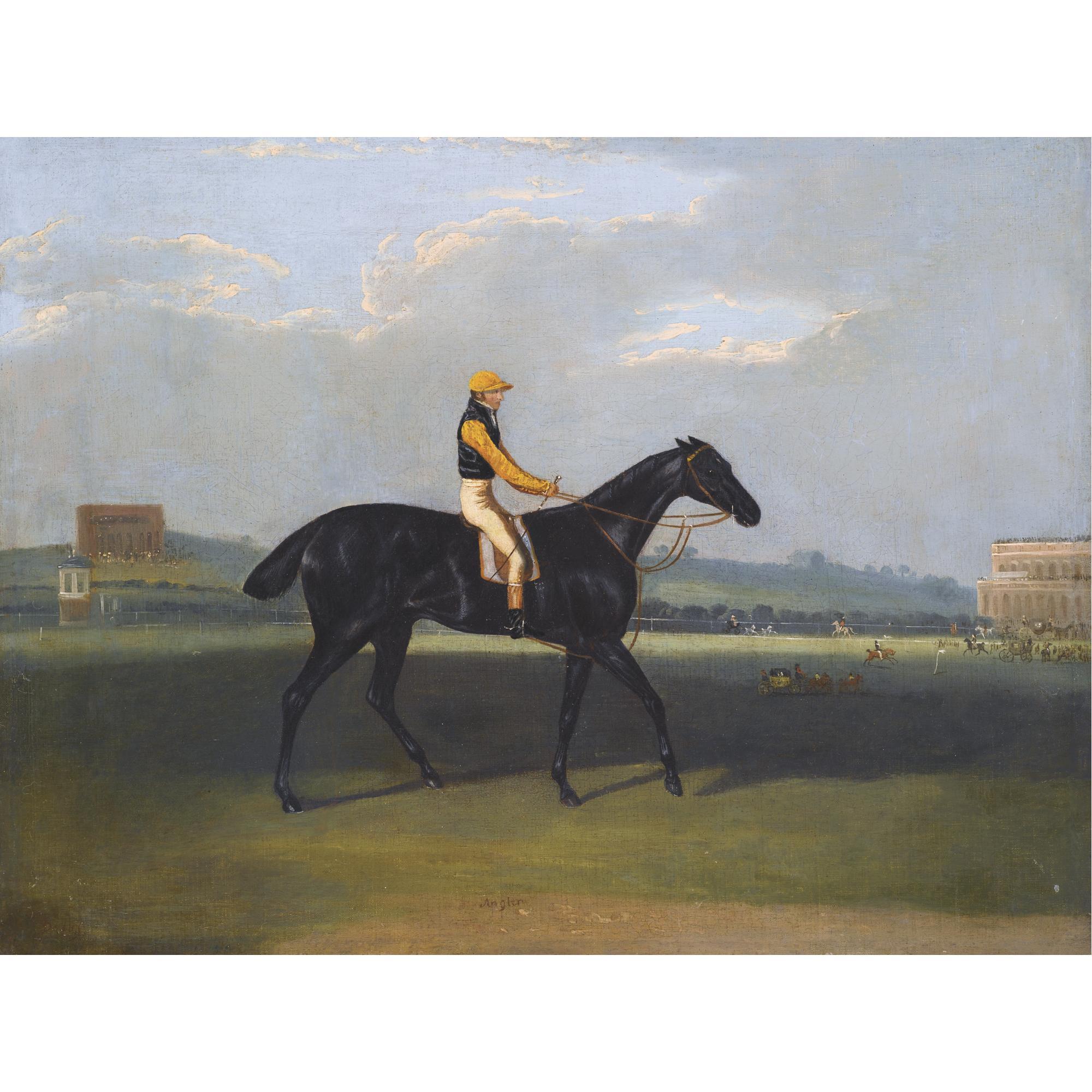 David Dalby of York - Angler, A Dark Bay Racehorse With Jockey Up