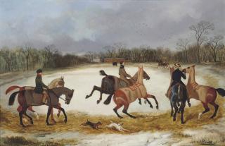David Dalby of York - Grooms Exercising Horses In Winter