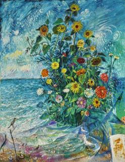 David Davidovich Burliuk - Flowers Caught By High Tide