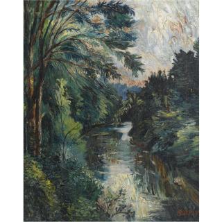 David Davidovich Burliuk - Landscape With A River