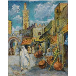 David Davidovich Burliuk - Street Scene, Tangiers