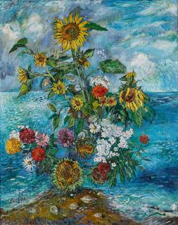 David Davidovich Burliuk - Sunflowers on the Shore