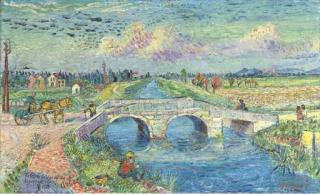David Davidovich Burliuk - The Gleize Bridge Over The Vigueirat Canal