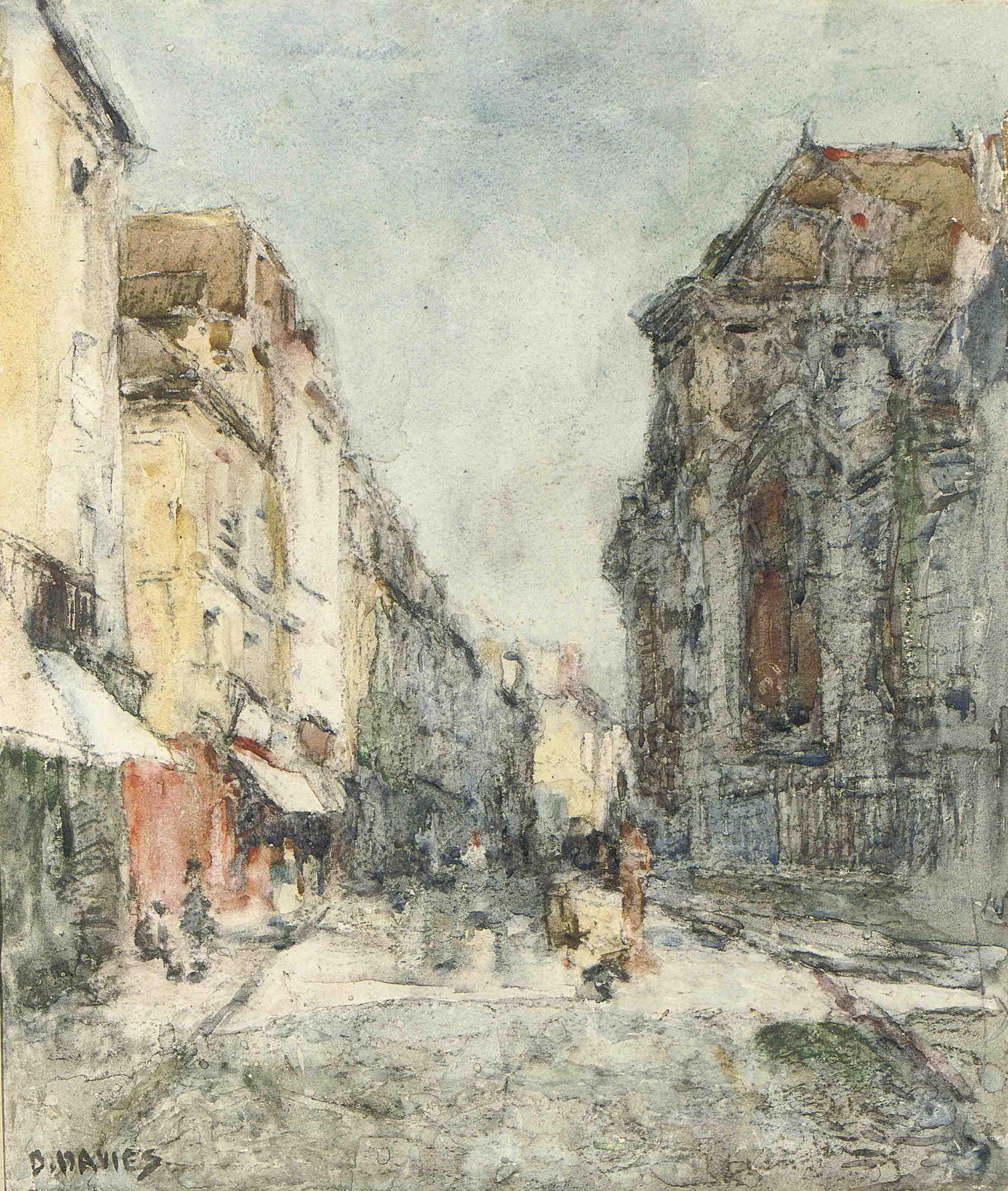 David Davies - A street in Dieppe