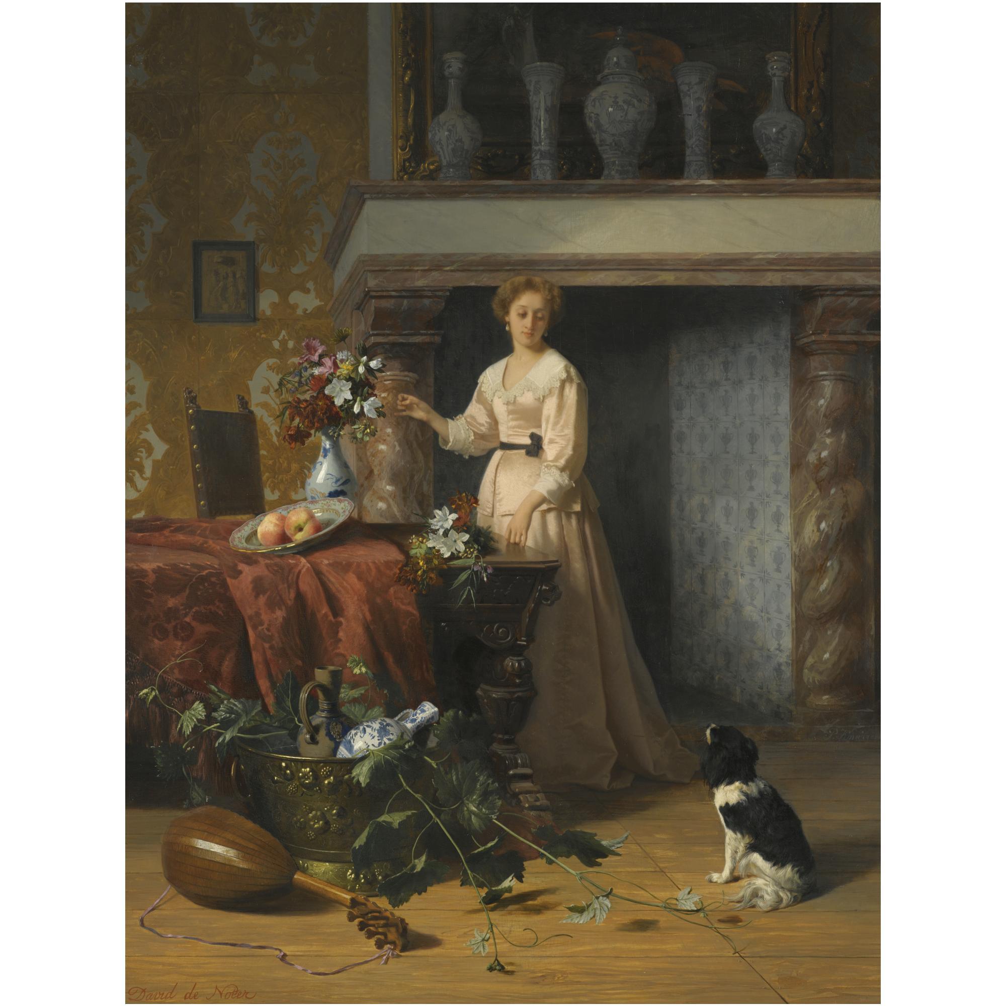 David de Noter - Belgian Arranging Flowers