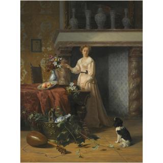 David de Noter - Belgian Arranging Flowers