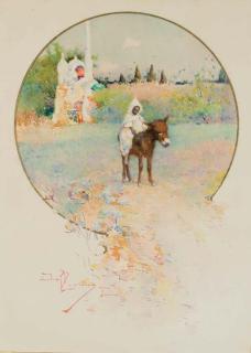 David Dellepiane - Jeune Garçon Africain Sur Un Âne