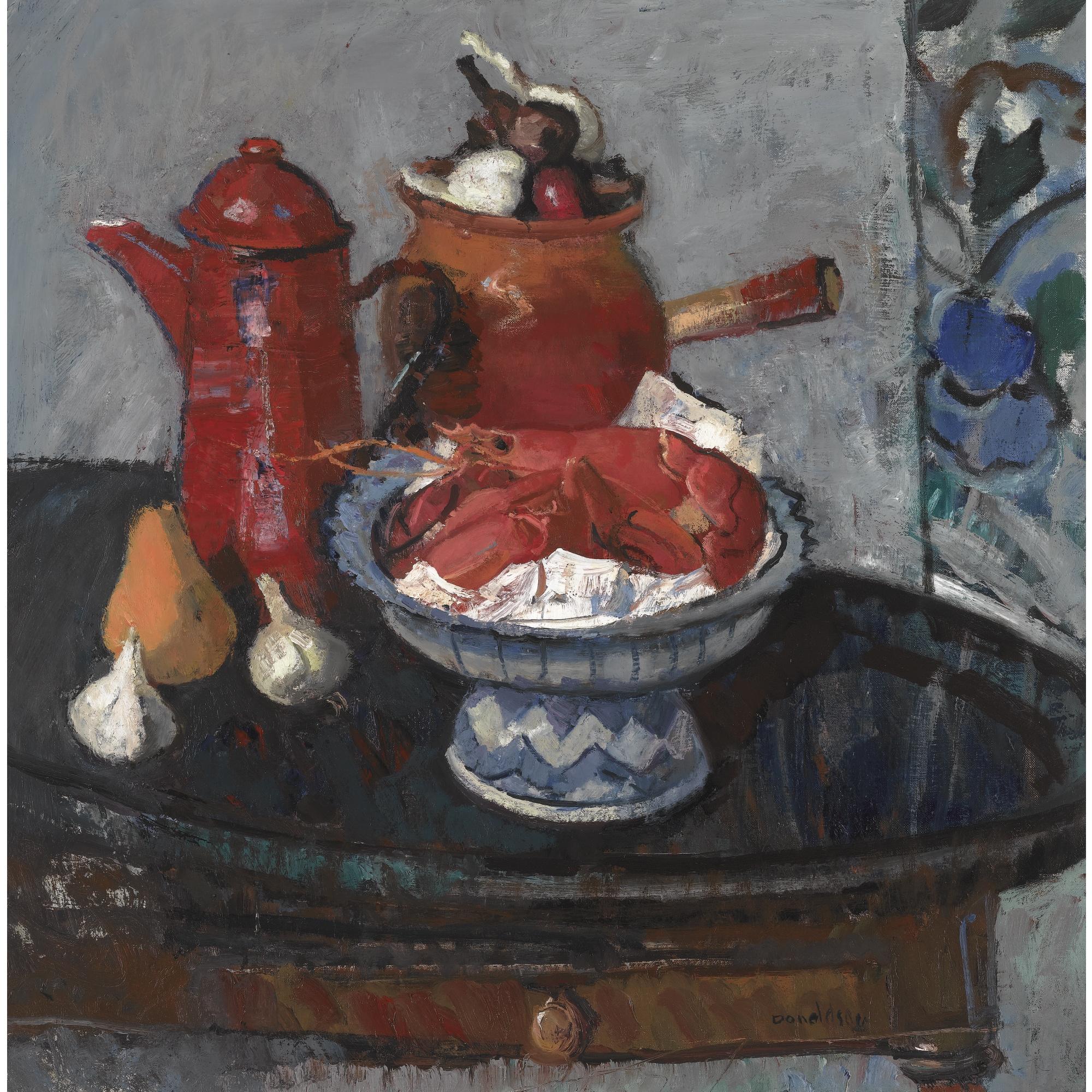David Donaldson, R.S.A. - Red Still Life