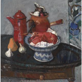 David Donaldson, R.S.A. - Red Still Life
