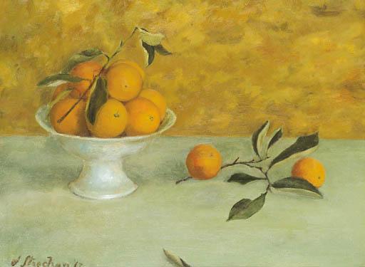 David Edgar Strachan - Still Life with Oranges