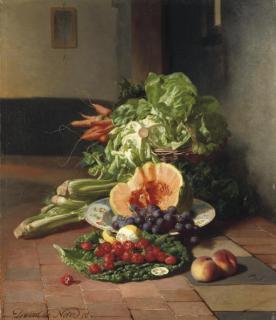 David Emile Joseph De Noter - A kitchen still life