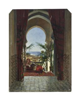 David Emile Joseph de Noter - An odalisque on a terrace, Algiers