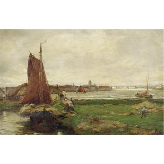 David Farquharson A.R.A., A.R.S.A., R.S.W. - Loading The Boat