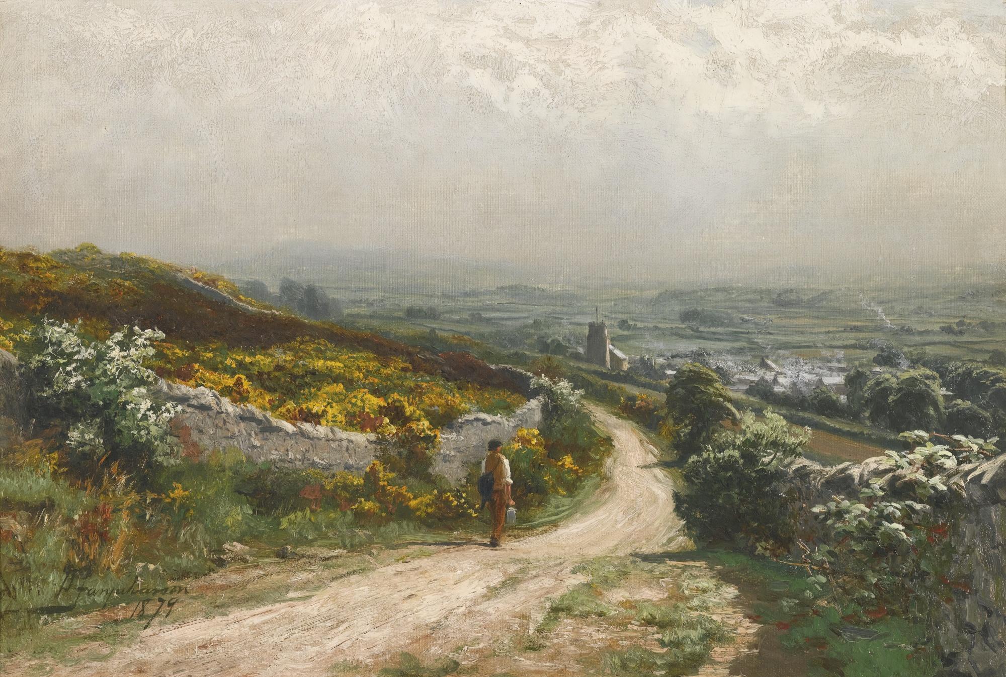 David Farquharson, A.R.A., A.R.S.A., R.S.W. - Wharton Village, Near Lancaster