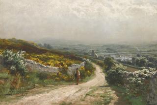 David Farquharson, A.R.A., A.R.S.A., R.S.W. - Wharton Village, Near Lancaster