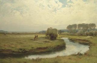 David Farquharson - Haymaking, Seaton Marsh, Devon
